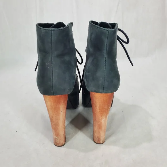 Jeffrey Campbell Lita Platform Boot Size 7.5 Leather Wood Goth Edgy Lady Gaga - Picture 7 of 14